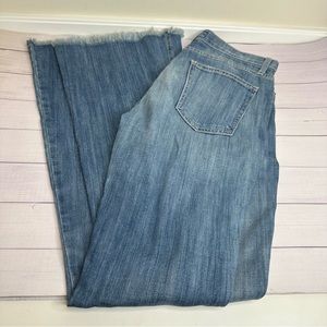 Current/Elliot Wide Leg Jeans, frayed hem
